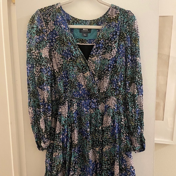 Anthropologie Maeve Black Floral Dress, Small - Picture 1 of 3